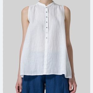 TAHARI White 100% Linen Boho Lagenlook
Contemporary Oversized Tunic Top